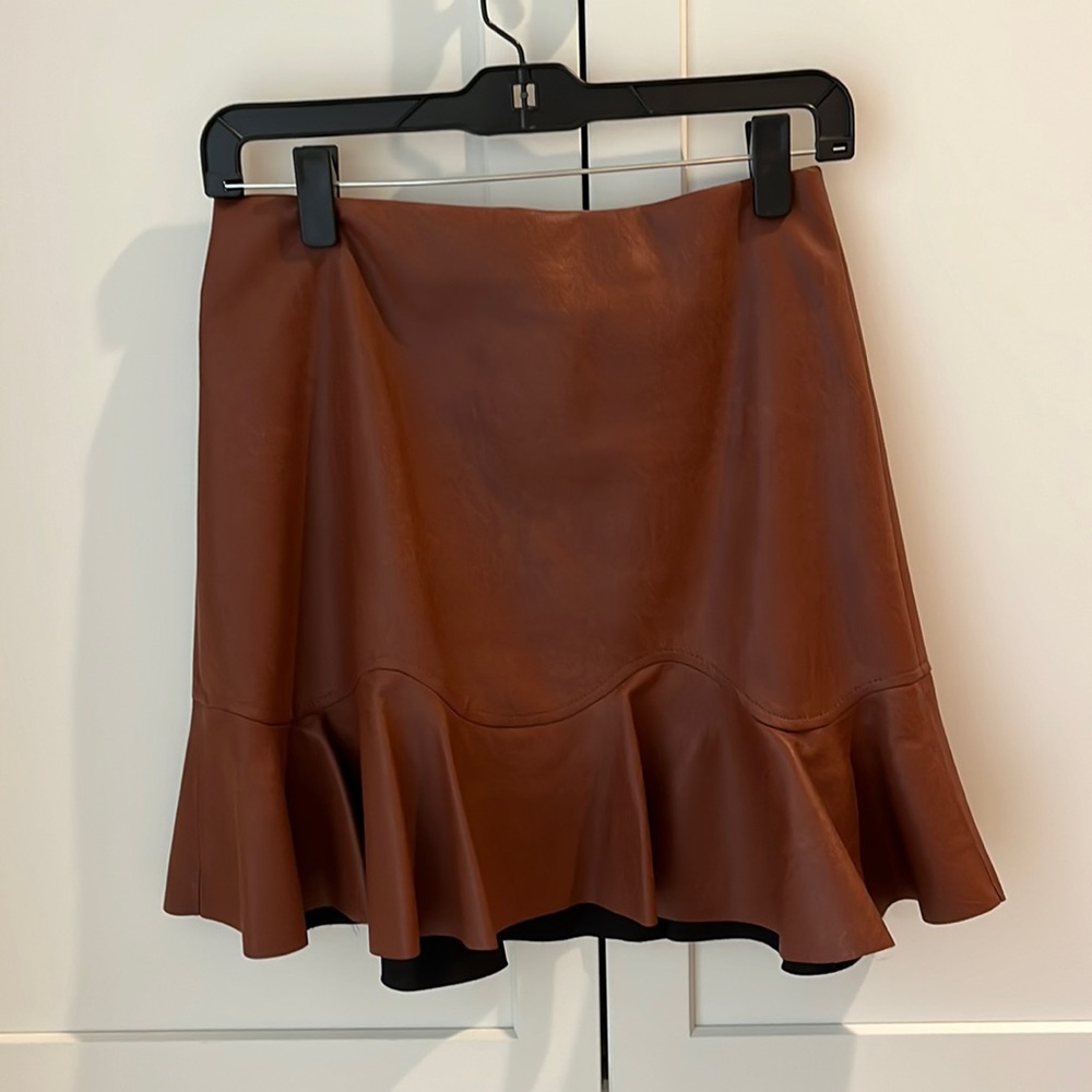 Rebecca Taylor leather mini skirt